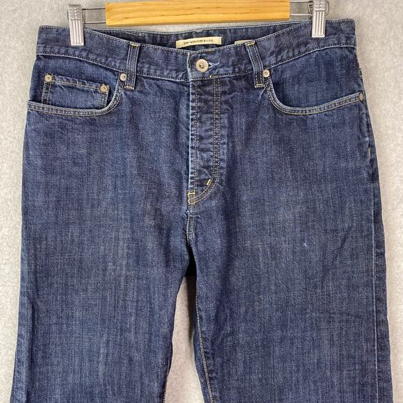 John Varvatos Mens 33 Authentic Fit Jeans Button Fly Blue Denim - Picture 2 of 10